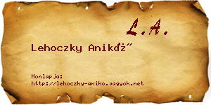 Lehoczky Anikó névjegykártya
