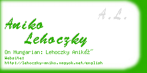 aniko lehoczky business card